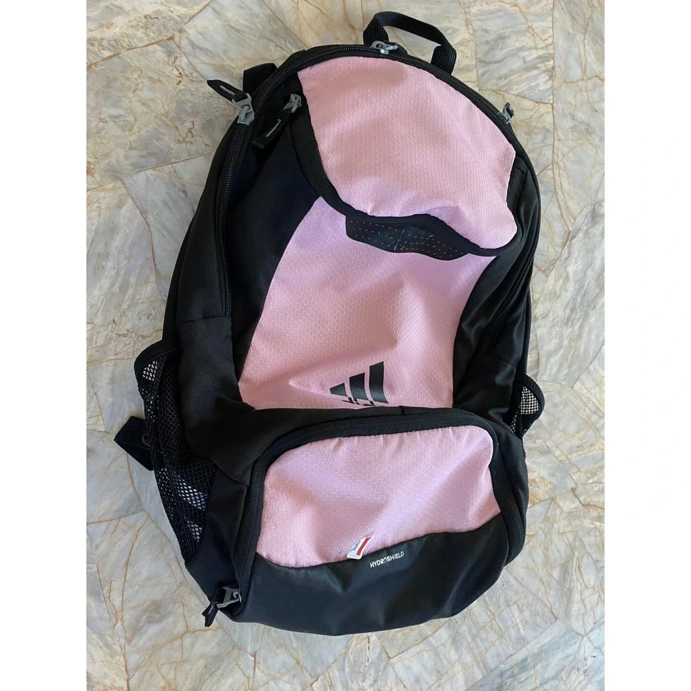 Adidas Hydroshield Backpack Pink Black Honeycomb Water Resistant Sports Bag